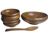 Wooden Bowl Set Vintage Salad Spoon