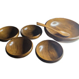 Wooden Bowl Set Vintage Salad Spoon