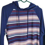 Ultra Flirt Lightweight Hooded Shirt Stripes Blue Purple Juniors Large