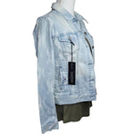 Liverpool Jean Jacket Light Blue White Denim With Tags Buttons Womens Small