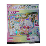 DIY Jumbo Puzzle Color Bling Markers 1000 Pieces Gems Stickers Kit Gift Girls
