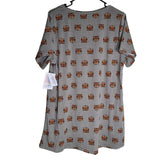 Lularoe Christy T Shirt Tiger Heads Brown Short Sleeve Womens XL