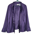 Alfred Dunnar Jacket Coat Open Front Built In Shoulder Pad Purple Women Plus 20W