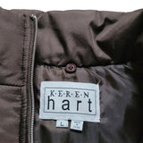 Keren Hart Brown Vest Zipper Pockets Lightweight Collar Womens Large