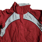 Columbia Covert Jacket Red White Double Zipper Snap Pockets Womens Large No Hood