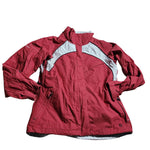 Columbia Covert Jacket Red White Double Zipper Snap Pockets Womens Large No Hood