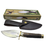Whitetail Cutlery Knife WT 060 Sheath Set Stainless Steel Stag Handle 8.5 Inch