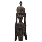 African Wood Carving Totem Handmade Faces Hanging Tribal Ethnic