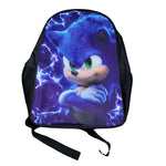 Sonic The Hedgehog Backpack Black Blue 17 x 12 School Inside Pocket