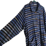 North Style Button Shirt Jacket Blue Stripes Womens Plus 2X Pockets Grannycore