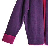 Sag Harbor 2 Pc Set Purple Wool Cardigan Pink Acrylic Sweatshirt Womens XL