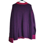 Sag Harbor 2 Pc Set Purple Wool Cardigan Pink Acrylic Sweatshirt Womens XL