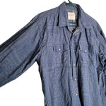 Ariat Snap Shirt Ling Sleeve Blue Pockets Lightweight Collared Mens Large