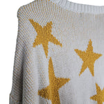 Marled Reunited Clothing Sweater Star Yellow Cream Womens Large Warm Comfy