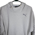 Puma Hooded Sweatshirt Gray Womens Small Zip Pockets Adjustable Hoodie