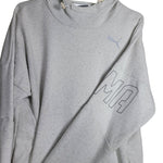 Puma Hooded Sweatshirt Gray Womens Small Zip Pockets Adjustable Hoodie