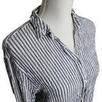 Jane Delacey Striped Shirt Button Down Rayon Spandex Womens Medium