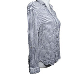 Jane Delacey Striped Shirt Button Down Rayon Spandex Womens Medium