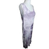 Beach Break Maxi Dress Tiered Purple Tie Dye Summer Swim Cover Sun Womens Small