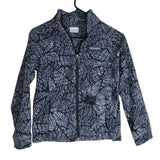 Columbia Fleece Jacket Full Zip Gray Floral Warm Womens Medium Winter Fall