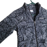 Columbia Fleece Jacket Full Zip Gray Floral Warm Womens Medium Winter Fall