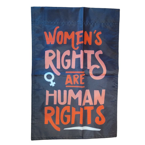 Womens Human Rights Banner Garden Flag Black Red Feminism Advocate 18 x 12