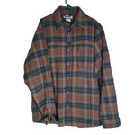 Columbia Plaid Flannel Button Shirt Brown Warm Mens Large Pockets