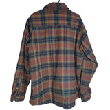 Columbia Plaid Flannel Button Shirt Brown Warm Mens Large Pockets