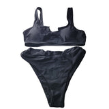 Swimsuit Black Bikini Two Piece Womens Medium Summer