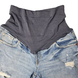 Old Navy Maternity Jean Shorts Distressed Denim Stratch Belly Top Womens 6