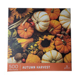 Galison Autumn Harvest Puzzle 500 Pieces Pumpkins Sunflowers Gourds Fall Acorns