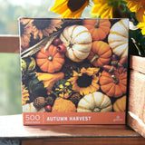 Galison Autumn Harvest Puzzle 500 Pieces Pumpkins Sunflowers Gourds Fall Acorns