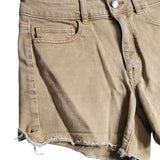 Aeropostale Brown Jean Shorts Ripped Raw Hem Womens 6 Hi Rise Gold