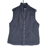 Old Navy Quilted Vest Black Zip Pockets Womens Large Fall Spring