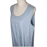 Renuar Dress Pocket Faux Denim Sleeveless Womens XL Simple Basic Blue Round Neck