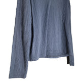V Neck Textured Sweater Blue Womens XS Long Sleeve Lightweight