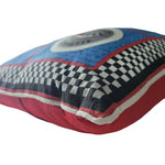 Chevrolet Corvette Car Throw Pillow Blue Red Yellow Classic Checkered Flag Boy