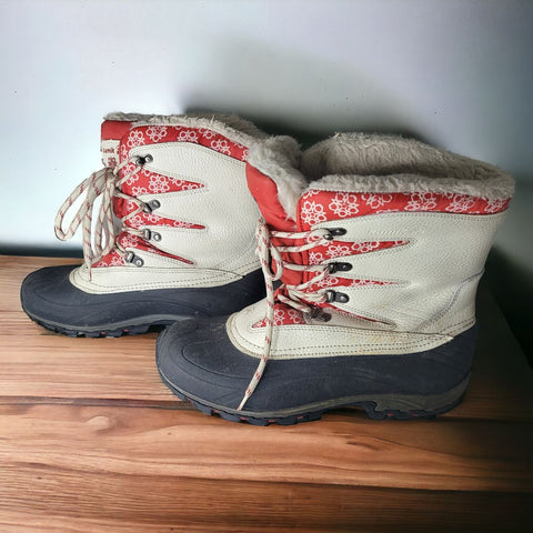 Kamik Winter Boots Womens US Size 9 Red Warm Thinsulate Snow