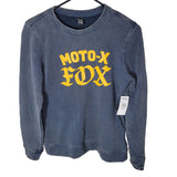 Fox Racing Moto X Pullover Sweatshirt Adult Mens Medium Gray Yellow