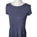 Casual Couture Green Envelope Dress Girls Large Blue White Stripe Horizontal