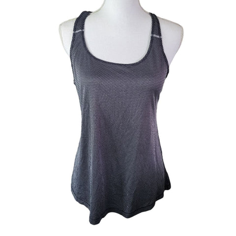 Athletic Racerback Tank Top Grey Textured Stitching Womens M Running Exercise