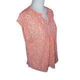 Liz Claiborne Sheer Pink Floral Blouse Lightweight Womens Size Small Melon