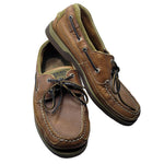 Sperry Top Sider Leather Shoes Brown Green Mens US 8.5 Boat Shoe 2 Eye 0768259