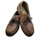 Sperry Top Sider Leather Shoes Brown Green Mens US 8.5 Boat Shoe 2 Eye 0768259