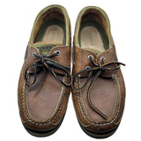 Sperry Top Sider Leather Shoes Brown Green Mens US 8.5 Boat Shoe 2 Eye 0768259