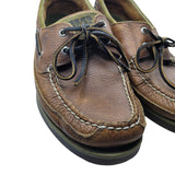 Sperry Top Sider Leather Shoes Brown Green Mens US 8.5 Boat Shoe 2 Eye 0768259