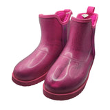 Wonder Nation Pink Clear Boots Girls Size 4 Lined Sherpa Rain Warm