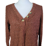 Maurices Cardigan Sweater Brown Buttons Womans Large Knit Layering Office