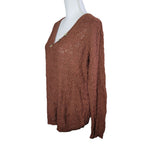 Maurices Cardigan Sweater Brown Buttons Womans Large Knit Layering Office