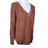 Maurices Cardigan Sweater Brown Buttons Womans Large Knit Layering Office